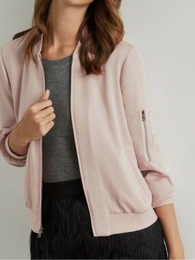 BCBG Women’s Lightweight Pink Bomber Jacket - S
